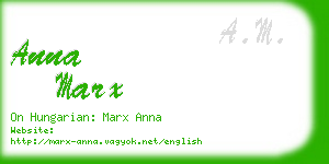 anna marx business card